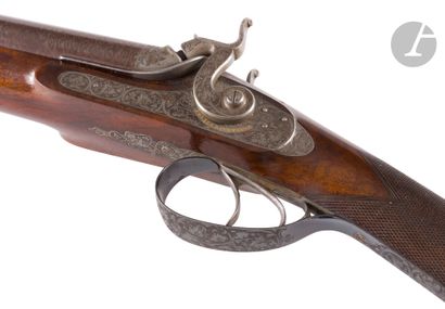 Superbe coffret de fusil de chasse à percussion...