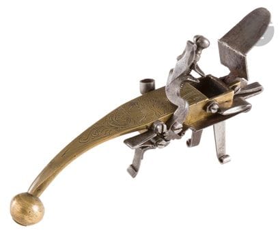 Flintlock lighter pistol. 
Brass case and...