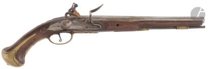 Long flintlock pommel gun. 
Round barrel...