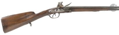 Fusil de chasse à silex, deux coups. 
Canon...