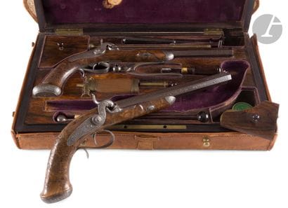 Superbe coffret nécessaire de pistolets à...