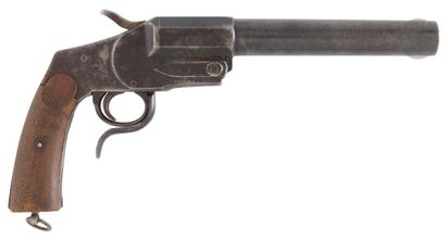 Pistolet lance-fusée Hebel. 
Canon rond à...