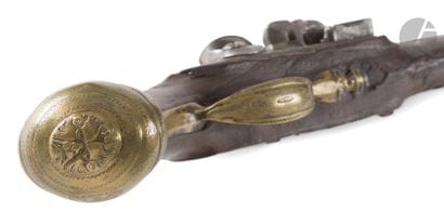 Officer's flintlock pistol. 
Round barrel...
