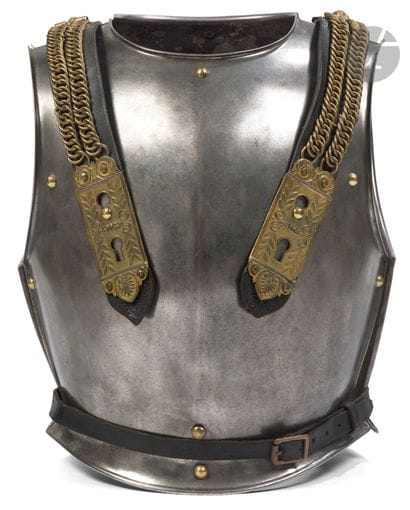 Cuirasse d’officier de cuirassiers 
En tôle...