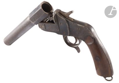 Pistolet lance-fusée Hebel. 
Canon rond à...