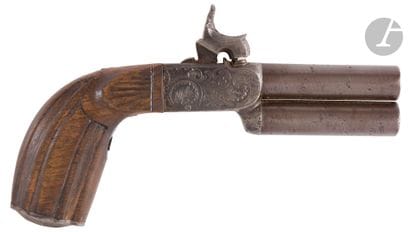 Pistolet à percussion, deux coups. 
Bloc...