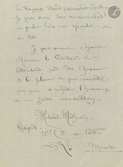 Mathurin MÉHEUT (1882-1958). 2 L.A.S., 1906-1922;...