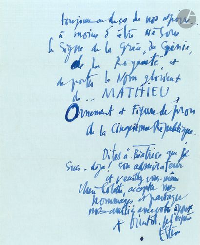 Maurice ESTÈVE (1904-2001). 5 L.A.S., Culan...