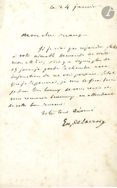 Eugène DELACROIX (1798-1863). L.A.S., January...