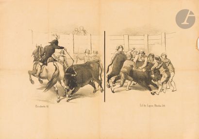 URABIETA
Double bullfight scene 
Lithograph....
