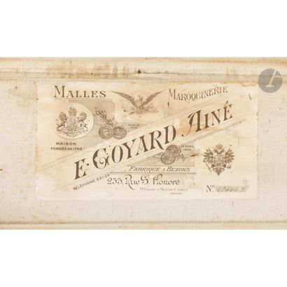 GOYARD
Malle de voyage rectangulaire en toile...