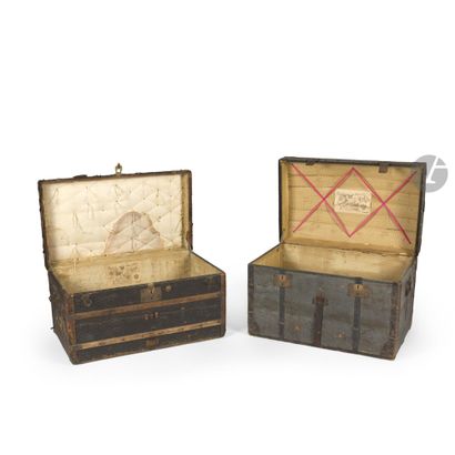 GOYARD
Malle de voyage rectangulaire en toile...