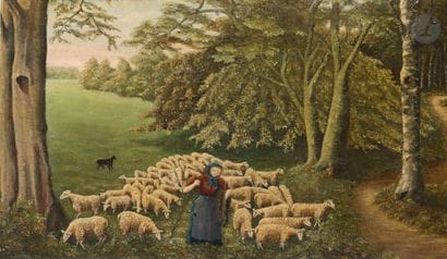 20th-Century NAÏVE SCHOOL
Shepherdess and...