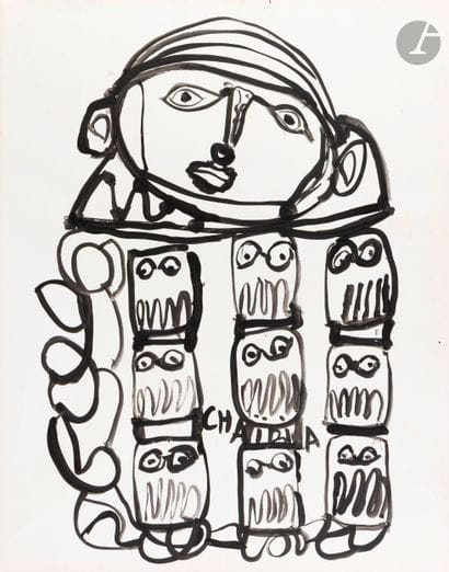 Chaïba TALAL [Moroccan] (1929–2004)
Untitled
Gouache...