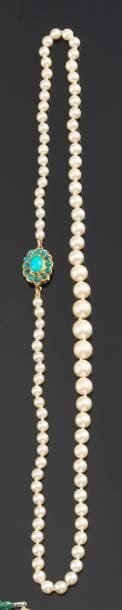 Collier de perles de culture en chute, fermoir...