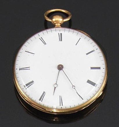 Montre à gousset en or avec décor sur le...