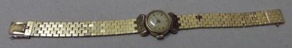 Montre de dame en or jaune, cadran circulaire,...