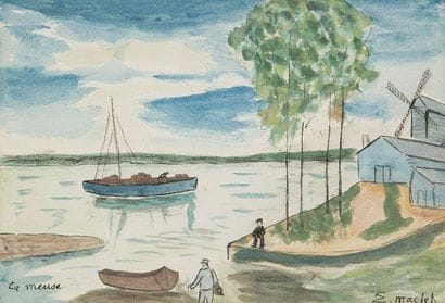 Elisée MACLET (1881-1962)
La Meuse Aquarelle....
