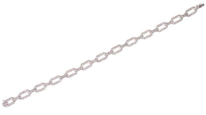 Bracelet en or gris, articulé de maillons...