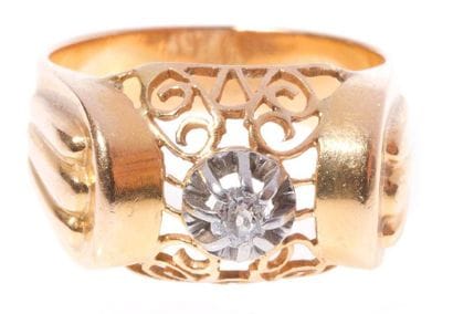 Bague en or jaune et or gris, ornée d'un...