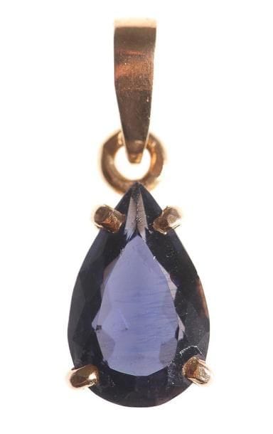 Pendentif en or jaune, serti d'un saphir...