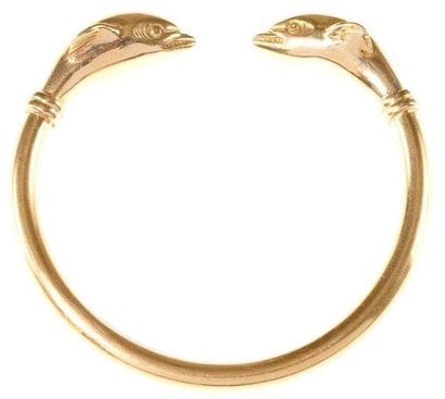 Bracelet jonc en or jaune, les extrémités...