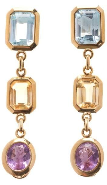 Paire de pendants d'oreilles articulés en...