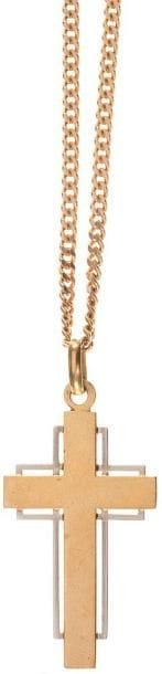 Chaîne en or jaune retenant une croix pendentif....