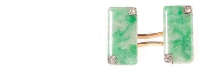 Paire de boutons de manchettes rectangulaires...