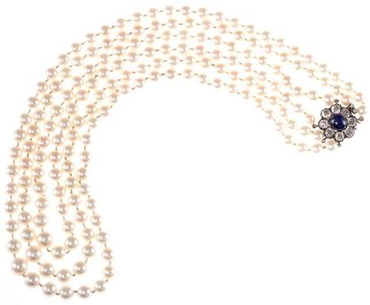 Collier de 3 rangs de perles de culture en...