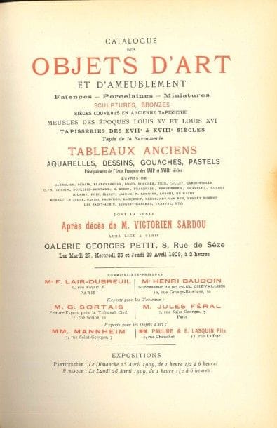 [Victorien SARDOU (1831-1908)]
Catalogue...