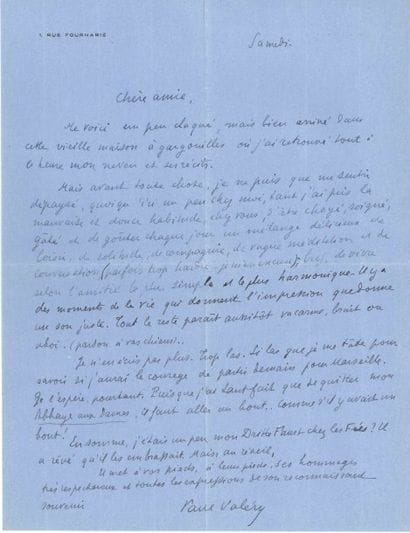 Paul valéry (1871-1945)
20 L.A.S., 1 LS....