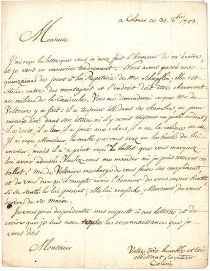[VOLTAIRE] Cosimo Alessandro COLLINI (1727-1805)...