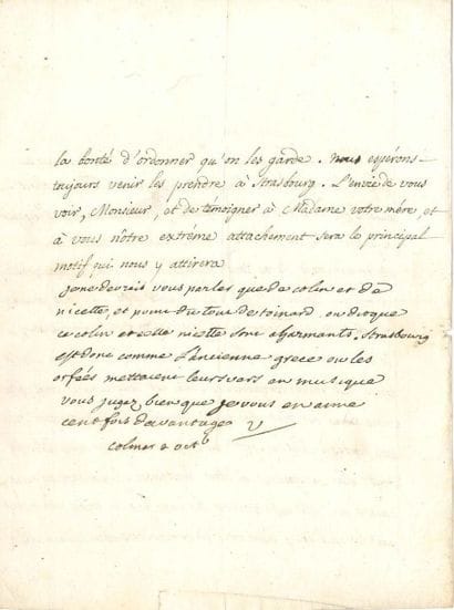 VOLTAIRE
L.S. «V» avec 7 lignes autographes,...