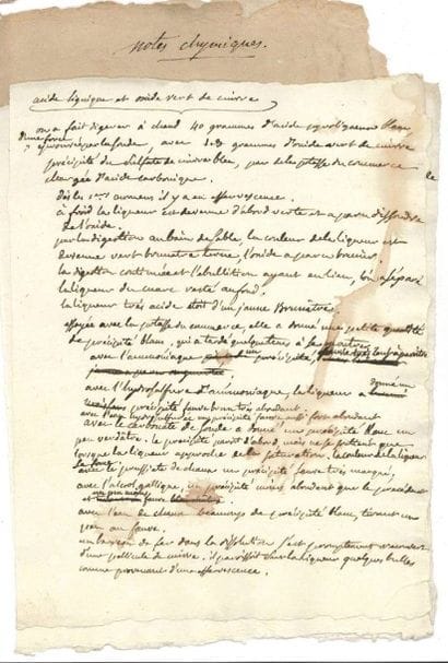 CHIMIE. Notes manuscrites, [vers 1792]; 2...