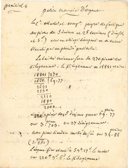 Louis-Bernard GUYTON-MORVEAU
Manuscrit autographe,...