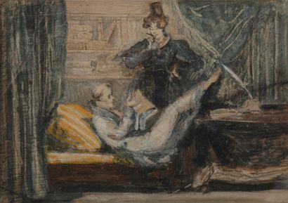 Ecole Francaise vers 1840

La lecture
Plume...
