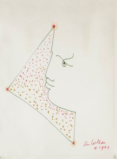 Jean COCTEAU (1889-1963)
Visage, 1959
Lithographie.
Signée...