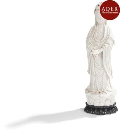 CHINE - XVIIe siècle
Statuette de Guanyin...