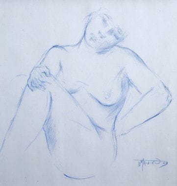 Nicole M. MATHIEU (Née en 1952)
Nu assis...