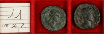 LOT de 2 monnaies en bronze : as de NERON...