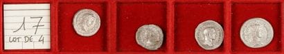 LOT de 4 monnaies : 3 deniers en argent (2...