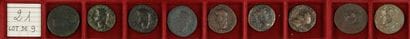 LOT de 9 monnaies en bronze (1 sesterce,...