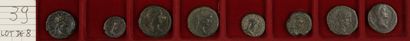 LOT de 8 moyens et petits bronzes coloniaux...