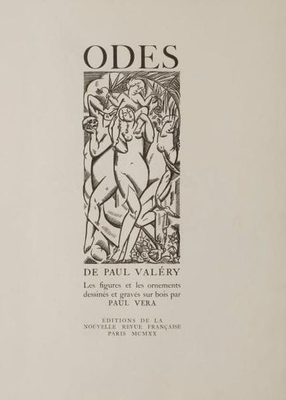 [VERA (Paul)] - VALÉRY (Paul).
Odes.
Paris...
