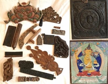 Ensemble de divers ornements de temple en...