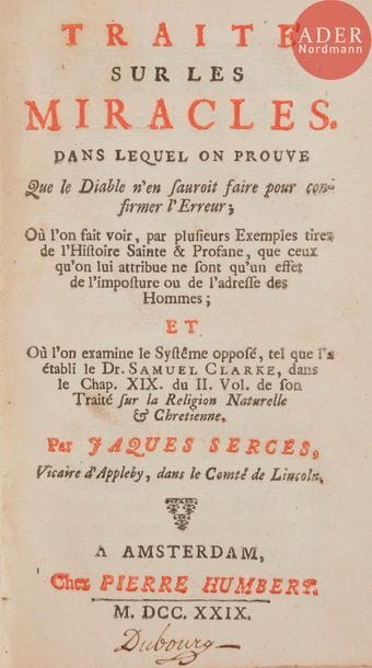 [DÉMONOLOGIE] - SERCES (Jaques).
Traité sur...