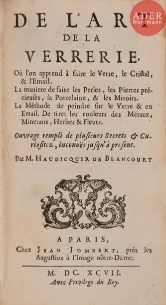 [ALCHIMIE] - HAUDICQUER DE BLANCOURT (Jean).
De...