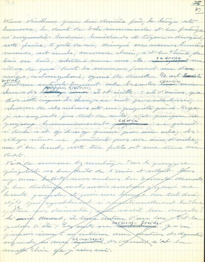 Simone de BEAUVOIR. Manuscrit autographe...