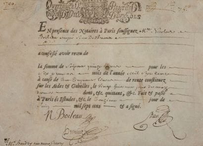 Nicolas BOILEAU-DESPRÉAUX (1636-1711). P.S....